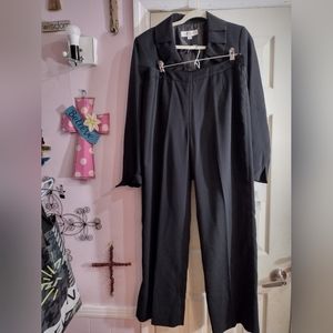 Suit Studio Le Suit Garden Grove Size 12 Black Pant Suit Set Jacket Pants